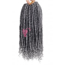 Codite de par Faux Goddess Locks Braids Crochet de 50 cm lungime Cod FGLBGrey Grey